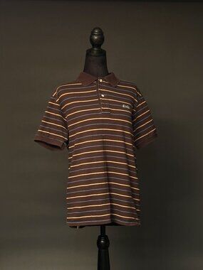 Le Tigre Brown Polo w/ Beige & Blue Stripes